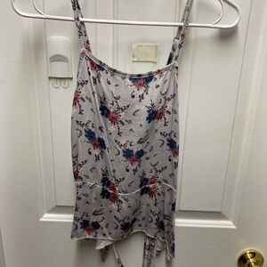 Floral Spaghetti Strap Women's Top - Pink & Blue